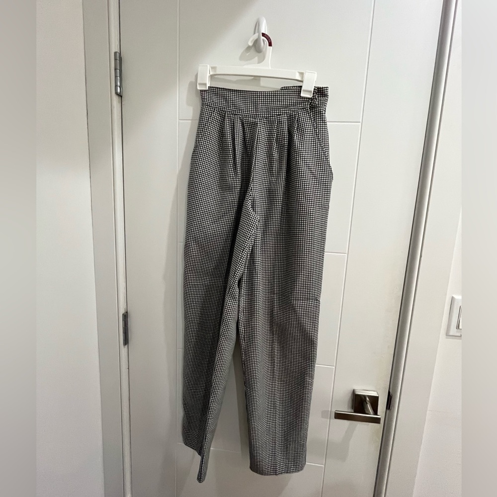 Vintage High Waisted Black and White Checked Pants